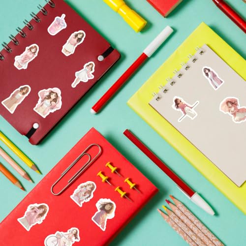 Image of Pink Aesthetic Kawaii Girl Vinyl Stickers Pack of 32 | Waterproof Baby Pink & Pastel Cute Fashion Decals for Laptop, Water Bottle, Journal, Scrapbook, Phone Case | Self-Adhesive Sticker Pack