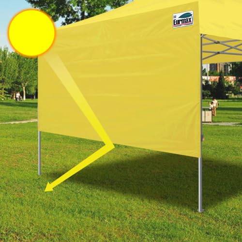 Image of Eurmax USA 10x4.8 Pop Up Canopy SunWall-UV Protection for Tents,Blocks Sunlight&Wind,Water Resistant Side Wall Only,Easy Hook & Loop Installation,Fit for 10FT Straight Leg Shelters&Gazebo,Yellow