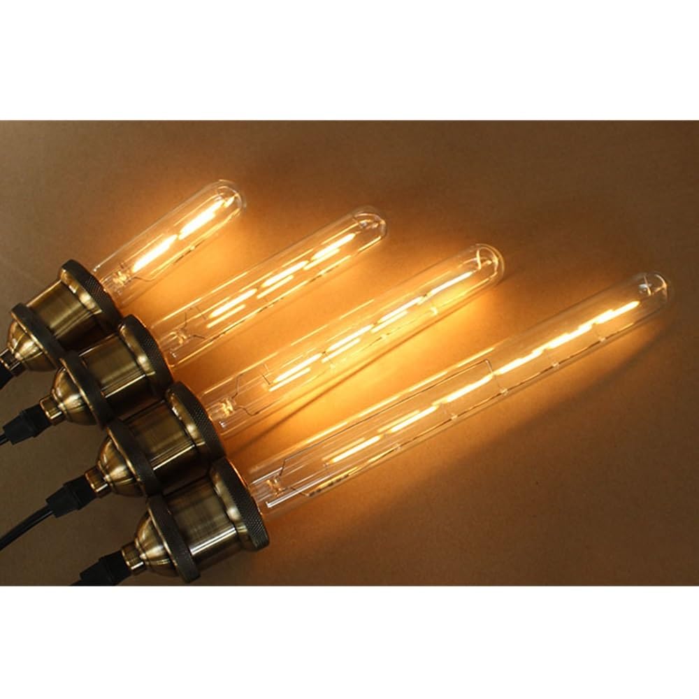 Lanshui Bombillas LED, Paquete de 10 bombillas LED vintage de filamento CA 85-265 V T30 E27 de 5 W/6 W/7 W/8 W, fuente de luz(8W AC85-265V)