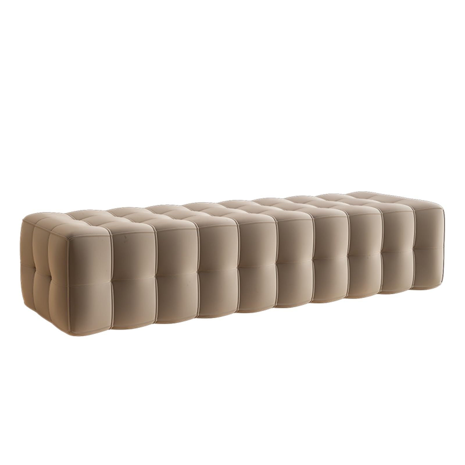 LMMIAOZ Tufted Ottoman Entryway Bench Upholstered Footrest Stool for Living Room Bedroom Dining Room Accent Seating Hallway Storage - Bruin 120x50x36cm