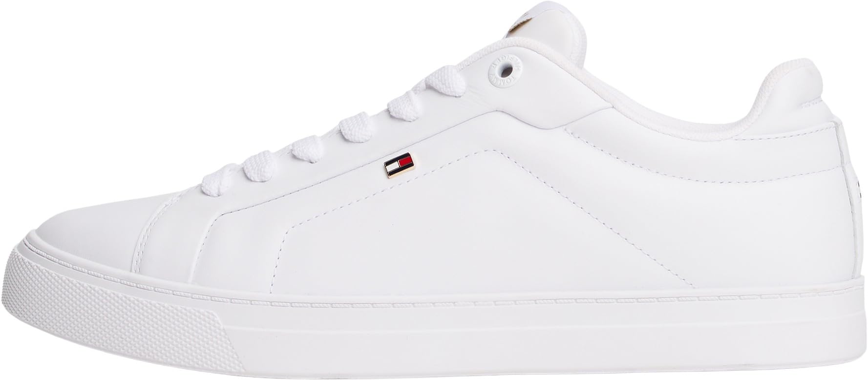 Tommy Hilfiger Women's Icon Court Leather Cupsole Trainers, White (White), 2.5