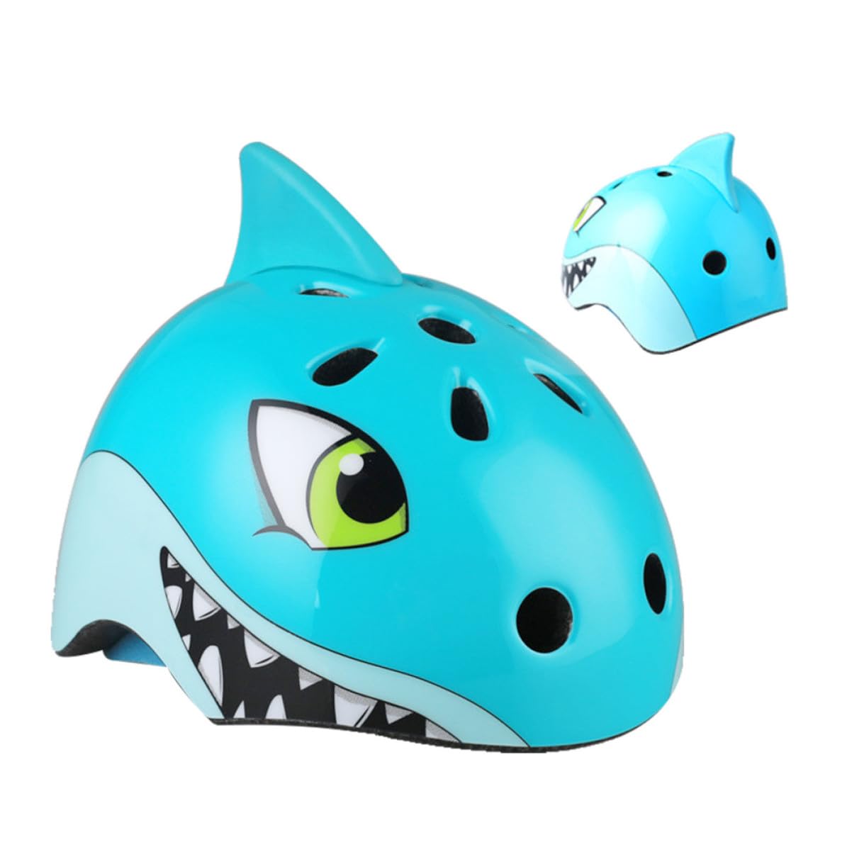ULTECHNOVO Casco de Bicicleta Diseño de Tiburón 3D, Talla Ajustable 54-58cm, Ventilación Aire, Plástico Resistente para Ciclismo y Patinaje