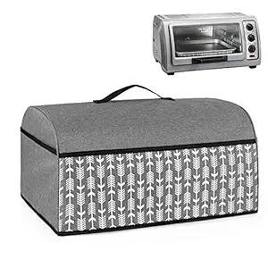 Yarwo Toaster Oven Cover Compatible with Hamilton Beach Countertop Toaster Oven 6 Slice, Heavy Duty Dust Cover with Pockets and Top Handle, Gray with Arrow (COVER ONLY)