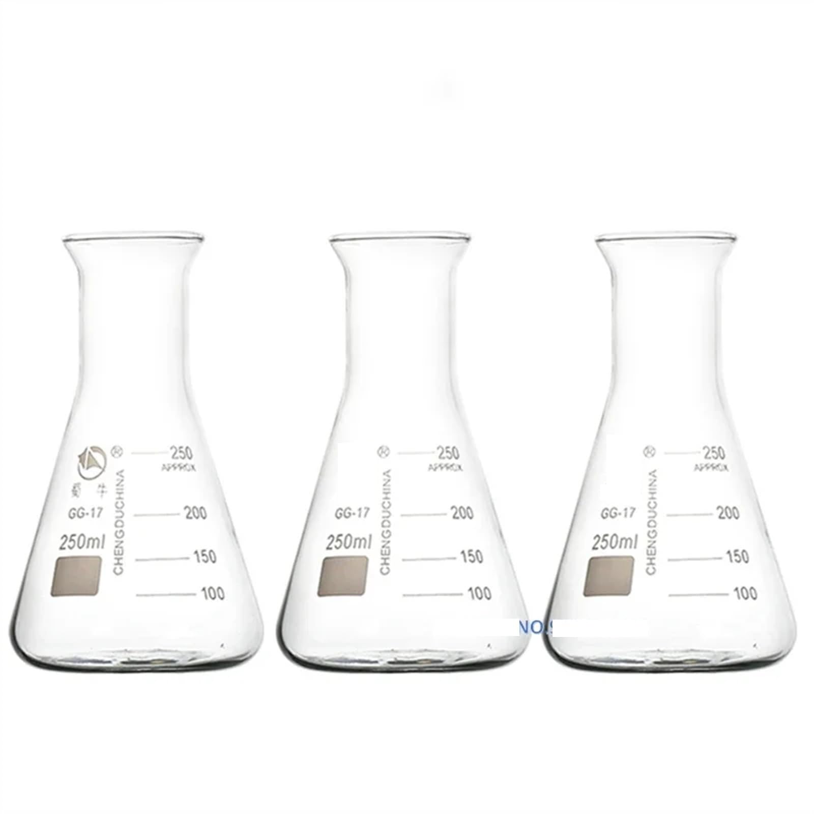 Matraz Erlenmeyer Graduado de Borosilicato, Matraz de Vidrio Triangular Transparente con Boca en Forma de Trompeta de 1000 ml, matraz cónico, matraz Erlenmeyer, Equipo de Laboratorio(200ml)