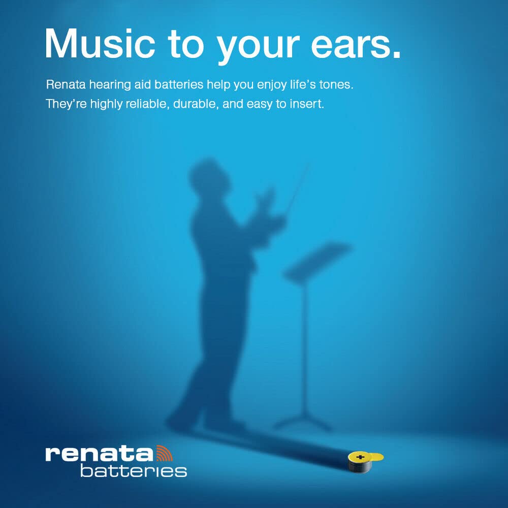 Renata Size 10 Hearing Aid Batteries - Pack of 60