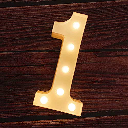 Image of Marquee 1 Number Shaped LED Light Lamp for Decoration Decore Walls Hanging Birthday Party Wedding (One)