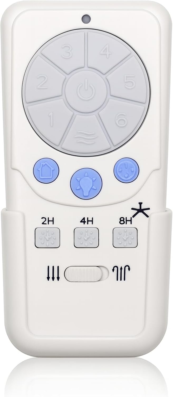 A25-TX012 / A25-TX025 Ceiling Fan Remote Control for Harbor Breeze – 6-Speed Fan Control, Reverse Airflow, Light Dimmer, Up & Down Lights, Sleep Timer
