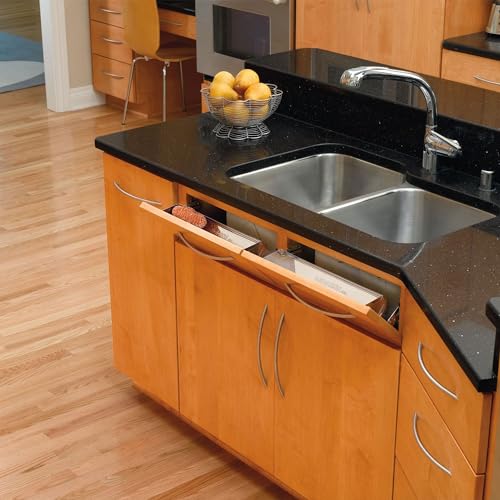 Image of Rev-A-Shelf 11.25 inch Tip Out Tray w /Soft Close for Sink Base Cabinets, Storage Organizer for Kitchen, Laundry Room, or Vanity Cabinets, 6581-11SS-SC-1