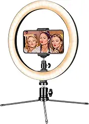 Ring Light com Tripé Ajustável com Suporte para Celular Anel Iluminador LED Flexivel 20cm USB – Leve Portátil e Ideal para Tik Tok Maquiagem e Lives Selfie Youtuber Gravação Makes