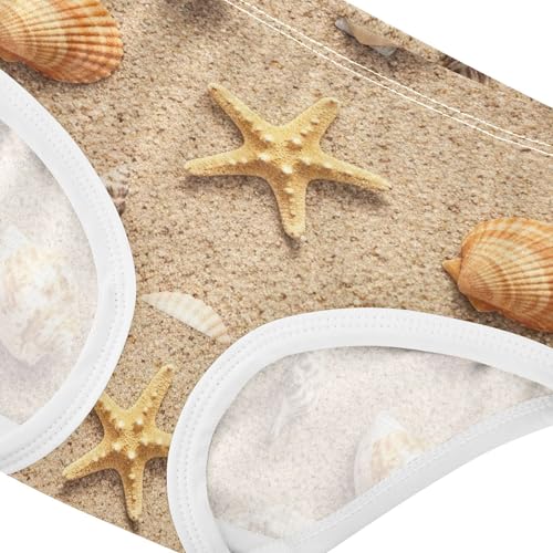 Girls Underwear Toddlers 2t Cotton Little Girl Panties Personalized Underpants Briefs Sea Shells Starfish Sandy Beach4