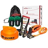 Autofonder Slackline Kit with Training Line-250lbs Weight Capacity for Adults Children and Beginners-Perfect Slack Line with Tree Protectors Ratchet Cover Instructions and Carry Bag for Tree Backyard