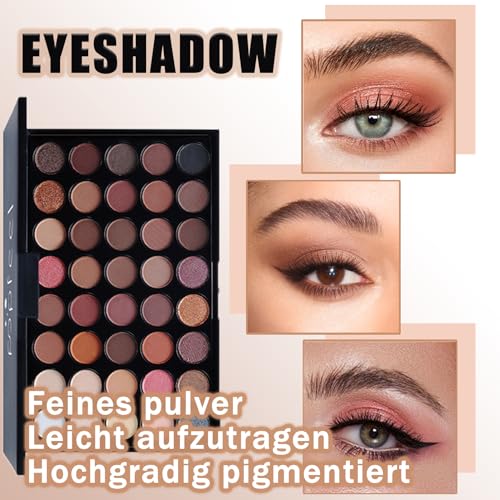 All-in-One Make Up Set, Schminkset für Augen, Augen Makeup Palette Kit für Mädchen, mit 40 Farben Lidschatten Eyeliner-Stift Augenbrauenstift Mascara Make-up Pinsel, für Anfängerinnen – Bild 4
