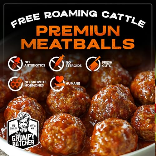 Image of Grumpy Butcher Variety Grill Meats Gift Box, 4.5 lb - Premium Duroc Pork Bacon, Grilled Chicken Breasts, Artisan Beef & Pork Meatballs, Chicken Sausages - Frozen Gourmet BBQ & Food Gift Set