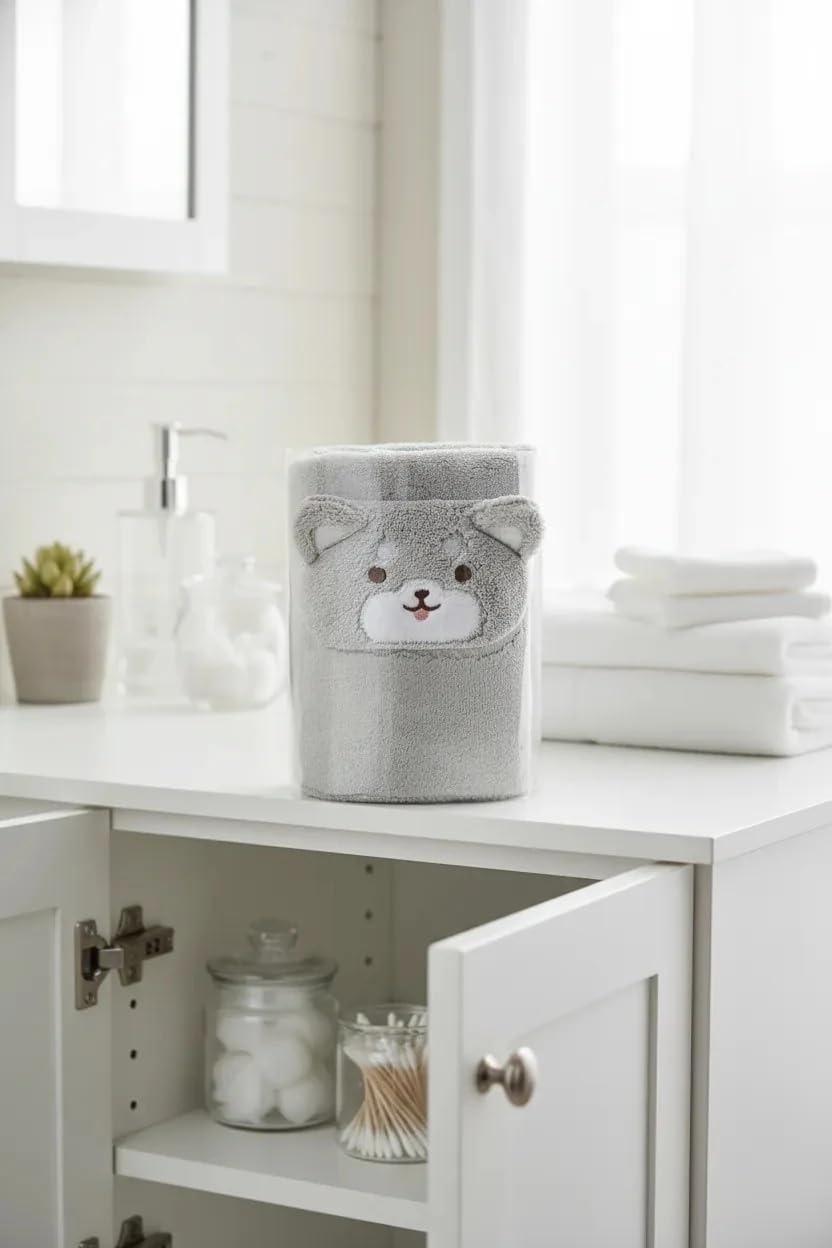 Miniso Lisanslı Sevimli Hayvanlar Serisi Shiba Inu Emici Saç Havlusu – Hızlı Kuruyan Yumuşak Mikrofiber Saç Bonesi 80 Cm