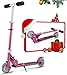 Oppikle Scooter Kinder Roller Tretroller Cityroller Kick Scooter Klappbar Mit Led Big Wheel Kugellager ABEC 7,Tragkraft 176 Lb (DE Inventar) (Pink mit Ständer)