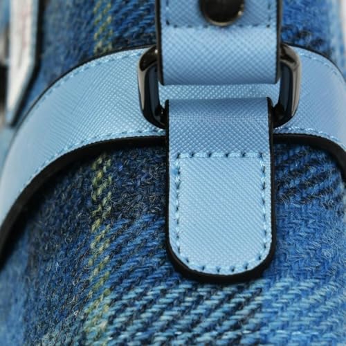 Image of Islander Women's Medium Tweed Satchel Handbag, Black and Grey, 24x16x7cm