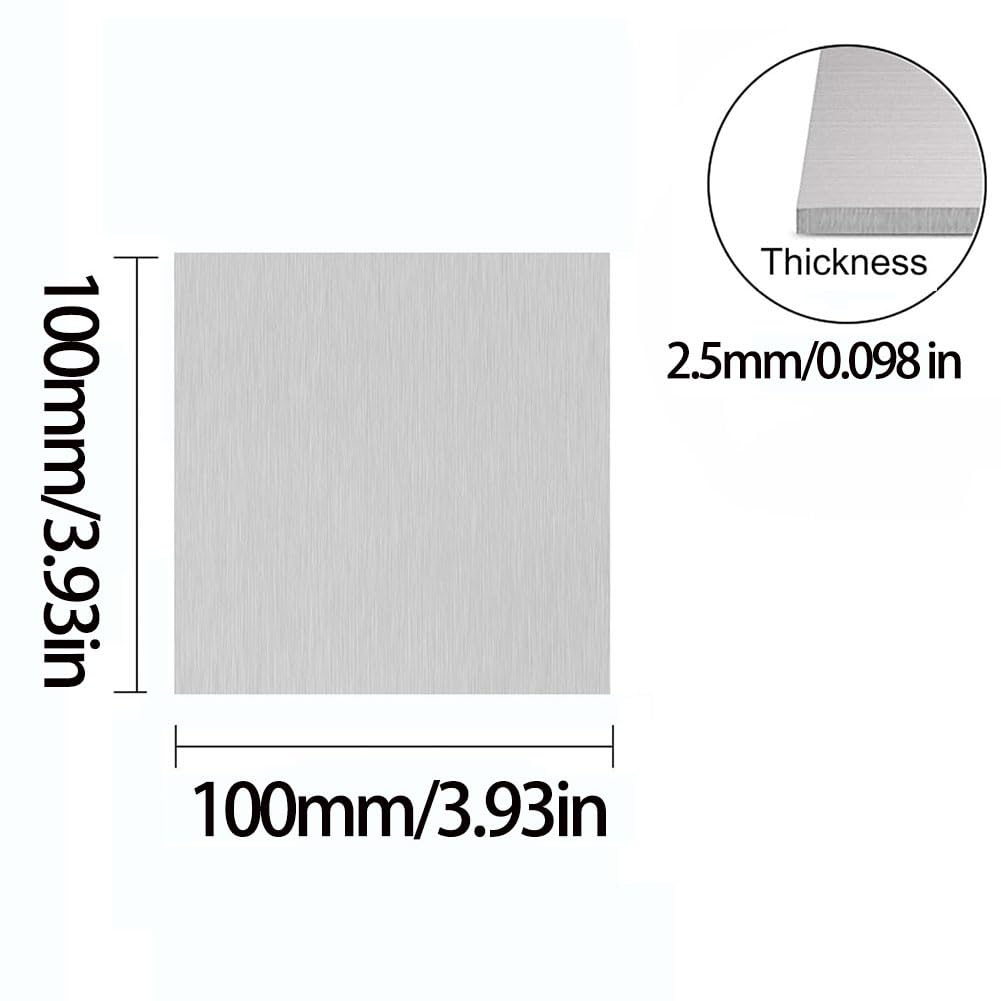 Blacha Cynkowa Do Cynkowania, 5 Szt. Blachy Cynkowej O Wysokiej Czystości, Długość 50/100 Mm, Grubość 0,5–5 Mm/100Mm*100Mm*2.5Mm