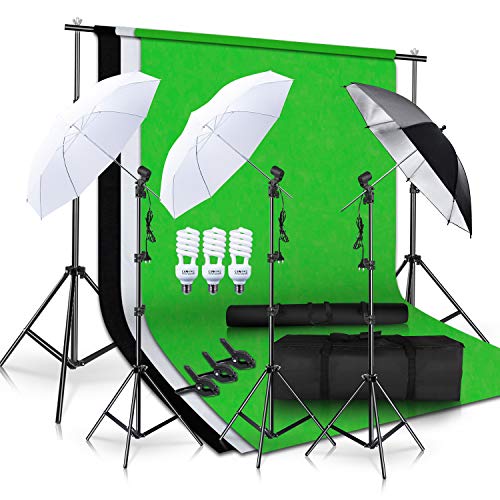 SH Photo Studio Double Off Camera Speedlight Flash Umbrella Kit, Photography Tripod Brackets