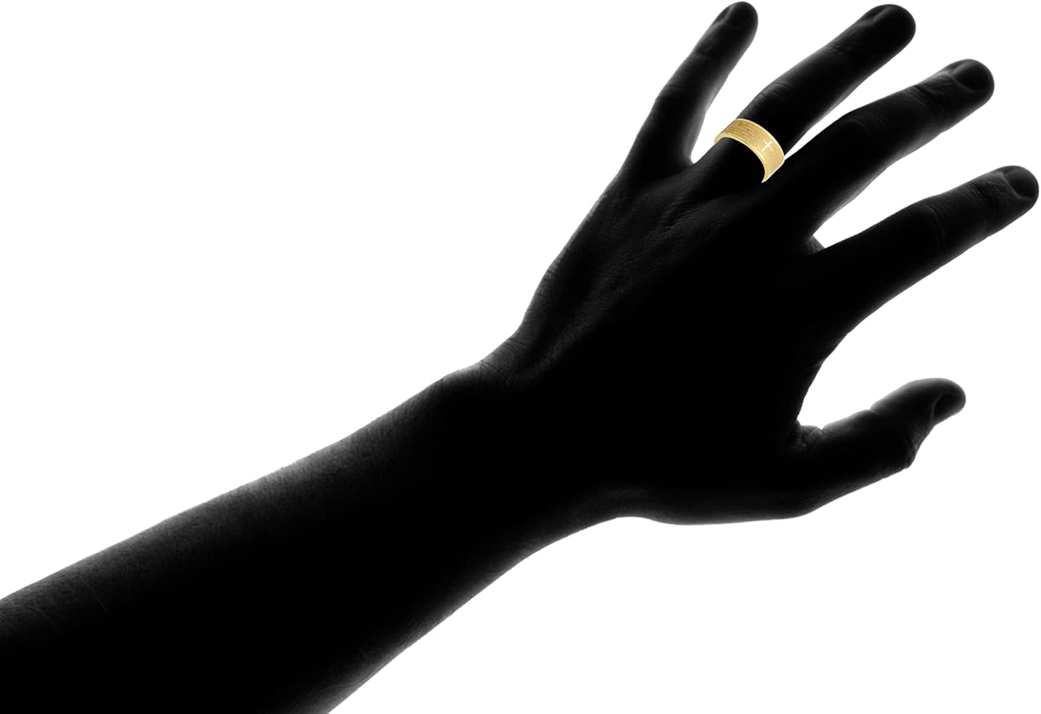 Lord’s Prayer Ring for Men – 18K Gold Plated Stainless Steel Christian Band with Cross – Religious Bible Verse Ring – Comfort Fit, Inspirational Gift for Him - Image 5