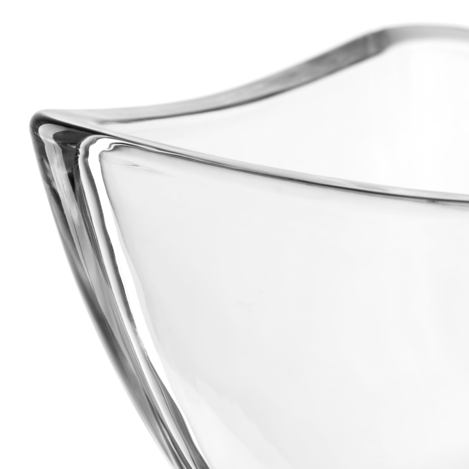 LEONARDO HOME Piazza 024407 Set van 4 vaatwasserbestendige serveerschalen, schalenset, glazen schalen om te serveren, moderne slakommen, hoogwaardige schaalset, hoogte 6,5 cm, transparant