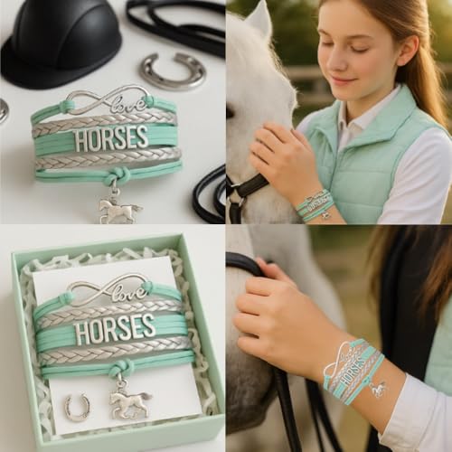 Horse Gifts for Girls Women Bracelet, Dainty Horse Jewelry Horse Gifts for Girls Teens Horse Lovers, Equestrian Jewelry, Pony Charm3
