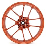 Tamaño de la rueda: 17 "x 5.0". Material: Aluminio de alta calidad A356. Color: negro, o naranja. Diseño: Tubeless, peso ligero.