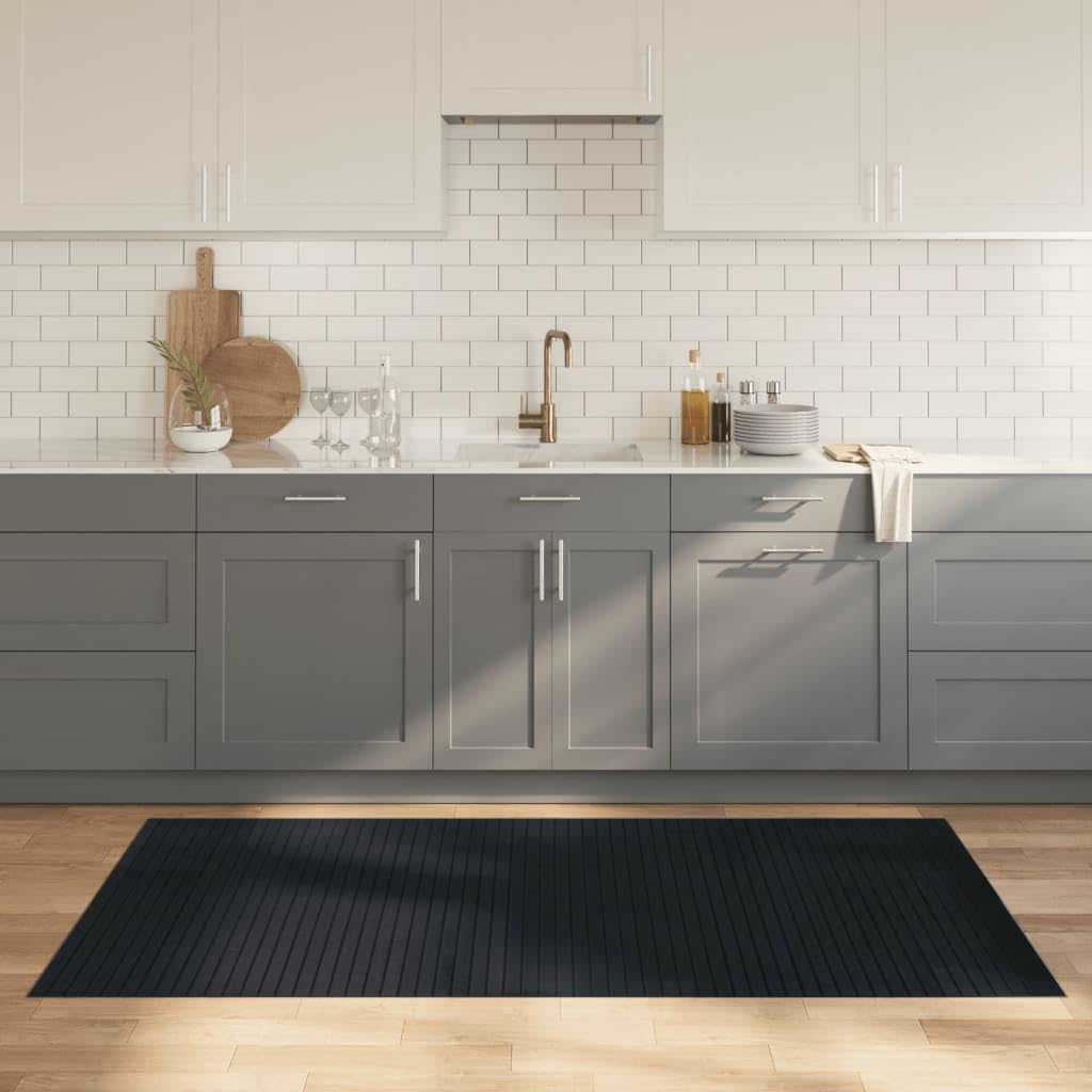 Tapis bambou gris 100 x 200 cm rectangulaire haut de gamme Choix