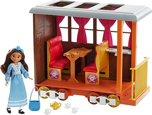 Dreamworks Spirit GXF55 - frei und ungezähmt' Zug-Abenteuer Spielset, Puppe Lucky (18cm) & Pferd Spirit (20cm), Zug mit rollenden Rädern, Speisezubehör, Spielzeug Geschenk ab 3 Jahren