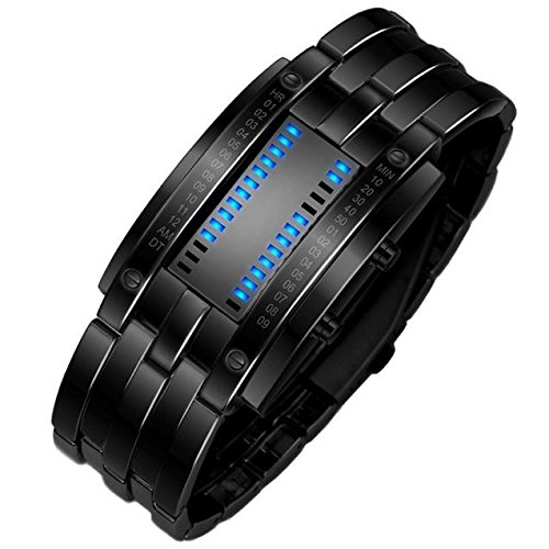 Orologio da uomo digitale sportivo con cinturino in acciaio inox con data LED Gw5600, Nero , misura unica