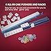 Jongyance American Mahjong Set with Blue Carrying Bag, 166 White Tiles, 4 All-in-One Rack/Pushers, Mahjong Tiles Set (Ma Jong, Mah-Jongg, Majiang)