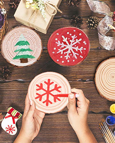 Pllieay 12 Pcs 5.1-5.5 Inch Wood Slices, Unfinished Wood Slice Ornaments For Diy Crafts Wedding Table Centerpieces Coasters For Arts Painting Craft #TOP4