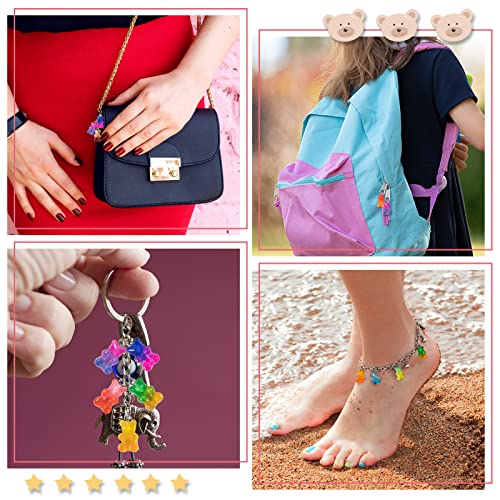 60Pcs Gradient 3D Gummy Diy Bear Charms- Resin Bear Shaped Clay Pendants In 15 Colors Earring Bracelet Nacklace Diy Jewelry Making Pendants Nail Art Accessory For Children Adults Diy Handmade Crafting #TOP6