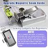 Thickness Adjustabe Metal Seam Guide and 3PCS Polygonal Magnetic Seam Guide for Sewing Machine