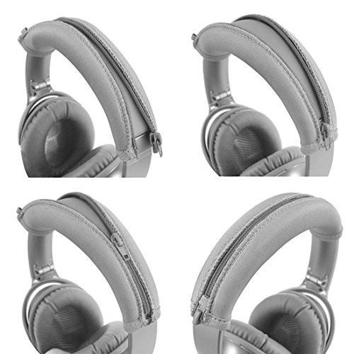 Juego de almohadillas de repuesto para orejas y diadema Geekria para audífonos Bose QuietComfort QC35, QC35 II Gaming, QC45, QC25, QC2, QC15 - Gris Plata miniatura 5