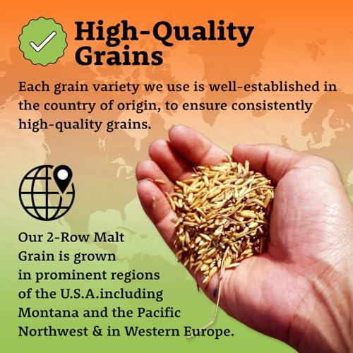 My Brew Supply 2-Row (2L) Premium Malt Beer Making Grain | Brew Your Own Pale to Slightly Dark Beer with Bulk Milled Spring Barley Grains | Grown in Western Europe | 10lb Crushed Grain - Thumbnail 3