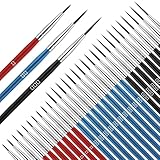 LIQWEI 30 Stück Feine Pinsel Set, Winzige Detailpinsel 3 Größen Malen Nach Zahlen Pinsel Acrylfarben Dünne Pinsel Klein Malpinsel für Acryl Aquarell Modellbau Basteln Gesichtsbemalung(#0#00#000)
