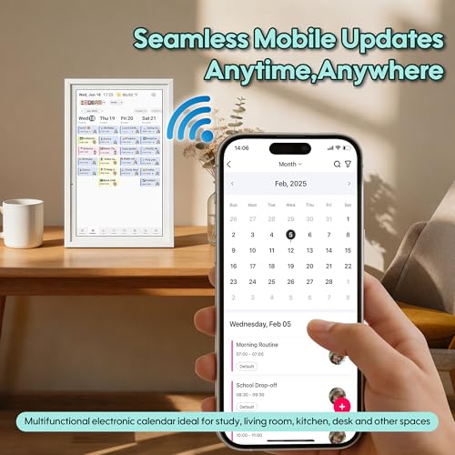 Image of 15.6 inch Smart Digital Calendar, No Subscription WiFi Touch 1080P Photo Frame | No subscription fees, cross-platform WiFi sync iCloud, Google & Outlook, all-in-one FHD touch family organizer photo frame