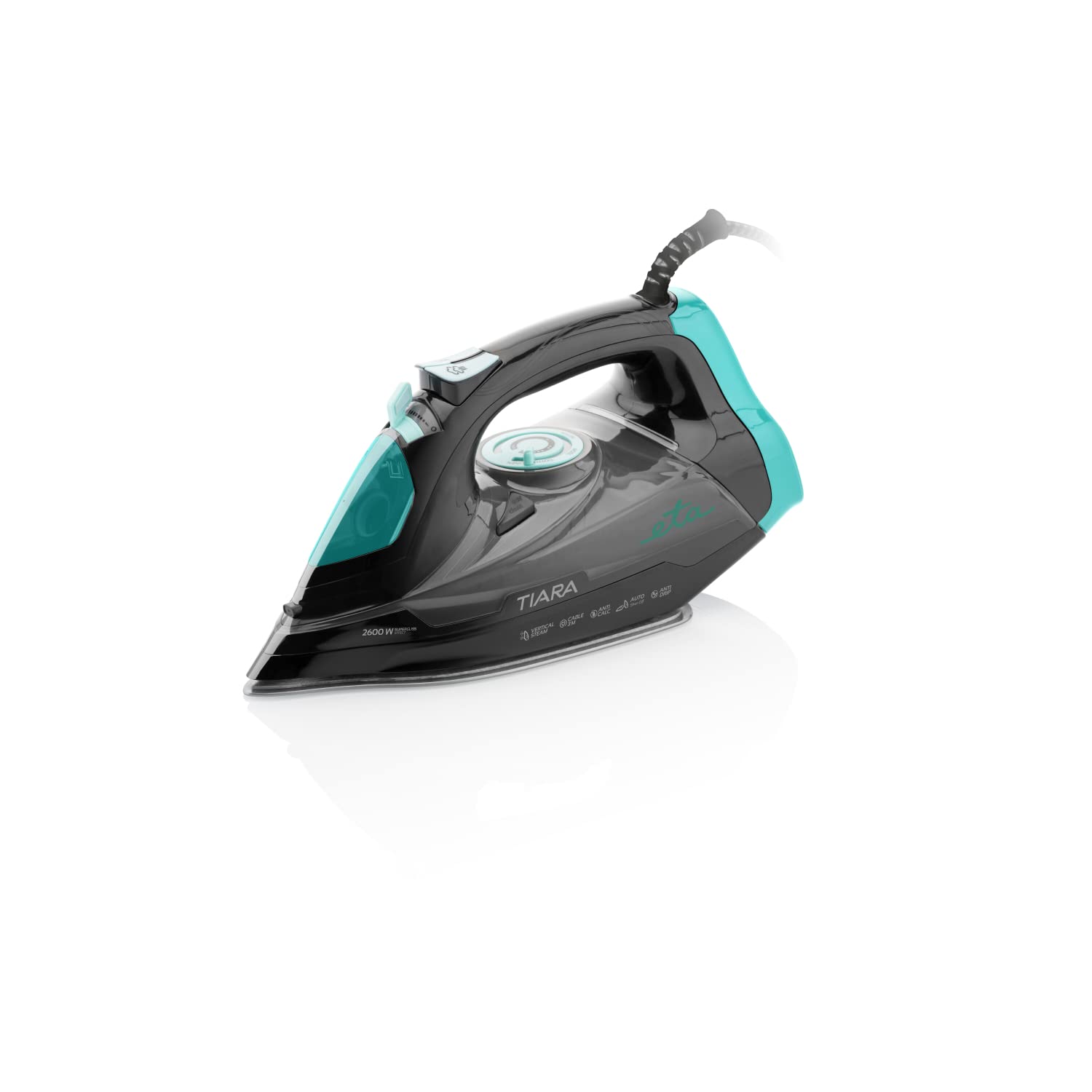 ETA Ferro da stiro a vapore Tiara 2 I 2600 W I suola anodizzata I autopulente I Anti Calc I Ferro da stiro con spegnimento automatico