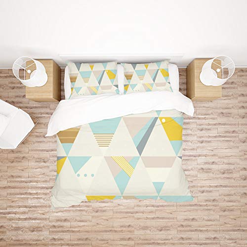 Parure de lit 3 pièces avec housse de couette triangle vector et 2 taies d'oreiller - 3