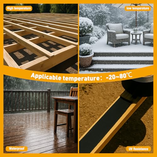 Image of BIGTEETH Butyl Joist Tape for Decking Waterproof 2 inch x 49 Feet | Deck Joist Tape, Self-adhensive Flashing Tape for Wood Anti-Corrosion,High temperature resistance, UV resistance