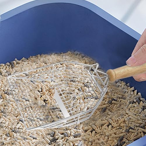 Levantador de cocô de gatinho, pá de de gato | Scooper de metal Kitty com alça longa - Pá de canto p