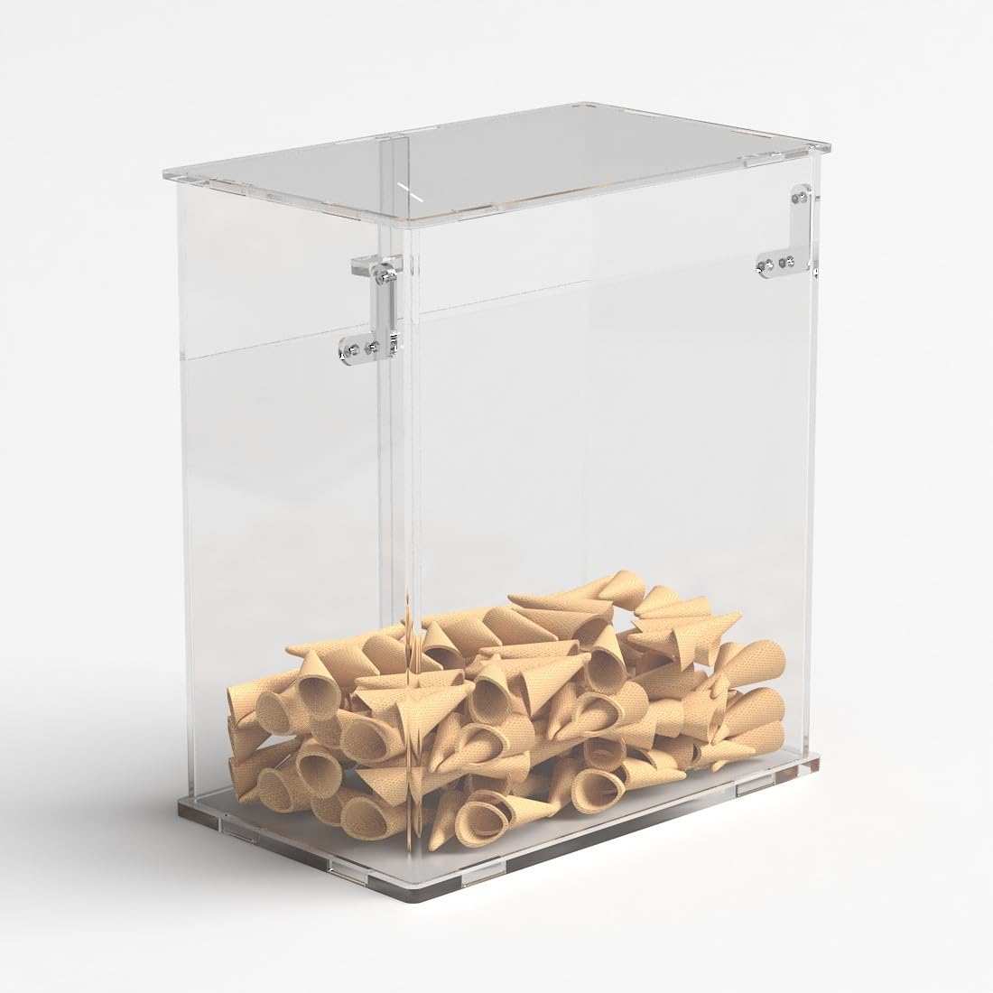 Porta coni porta cialde gelato in plexiglass trasparente - Misure: 32x20x H36 cm