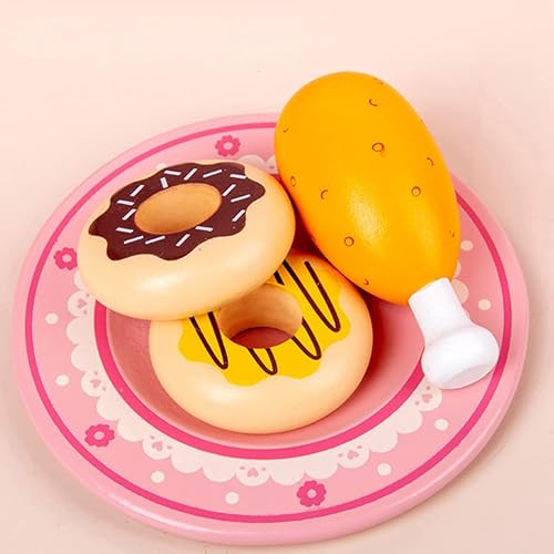 Miniatura 9 de TOYANDONA Juguetes para niños pequeños, juego de microondas, juego de microondas, mini horno de microondas de madera, juego de cocina, accesorios de