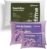 Combo Travesseiros Casal Ele & Ela Antialérgico Fibra de Bambu 50x70cm, Lilás de Provence 50x70cm Antiácaro Lavável