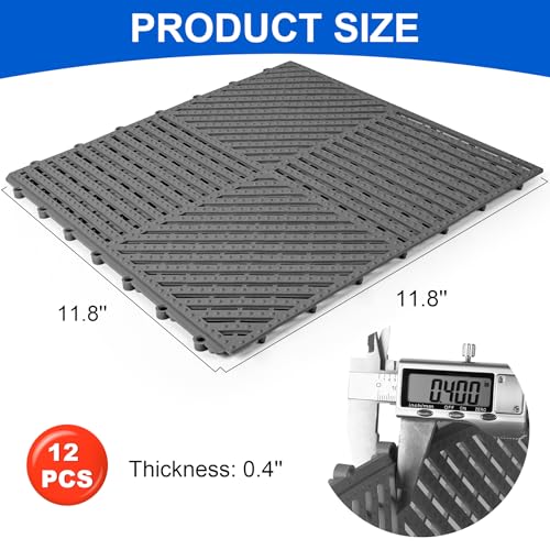 Tapis modulaire gris fonce au drainage rapide pour terrasse et balcon - 3