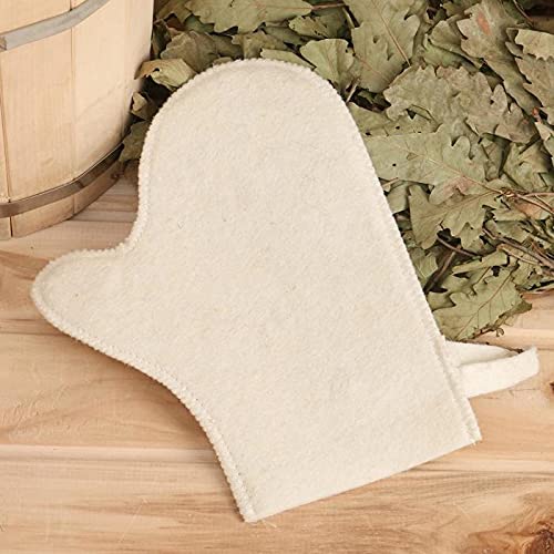 byMall Sauna Mitten 2pcs Russian Sauna Banya Heat Protecting Mitten Natural Gray Wool Felt Spa Mitt Ukrainian Banya Gloves Russian Banya Mitts Russian Sauna Banya Heat Protecting