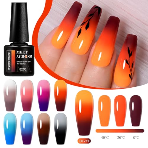 Set de 8 esmaltes de uñas gel cambio de color MEET ACROSS miniatura 2