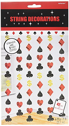 Amscan Casino String Hanging Party Decoration (Pack of 18), Multicolor, 7'