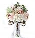 Zippersell Bridal Wedding Bouquet,Artificial Bridal Bride Brooch Bouquets,Handmade Vintage Rustic Style Satin Roses Wedding Flower D520