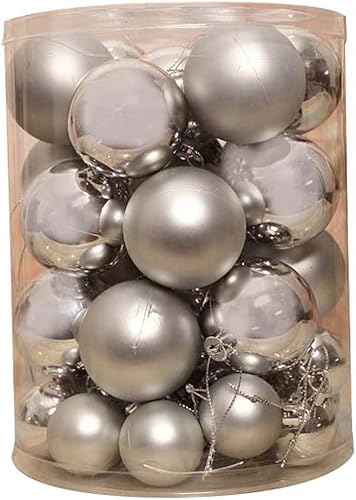 Vista 5 de 40 adornos de Navidad, juego de bola de luz brillante, dorado y rojo plateado, colgante de bola de Navidad, utilizado para decoración familiar